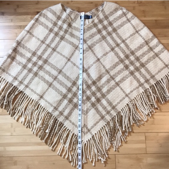Burberry Plaid Fringe Cashmere Wool Poncho - Picture 5 of 7